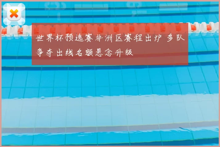 世界杯预选赛非洲区赛程出炉 多队争夺出线名额悬念升级
